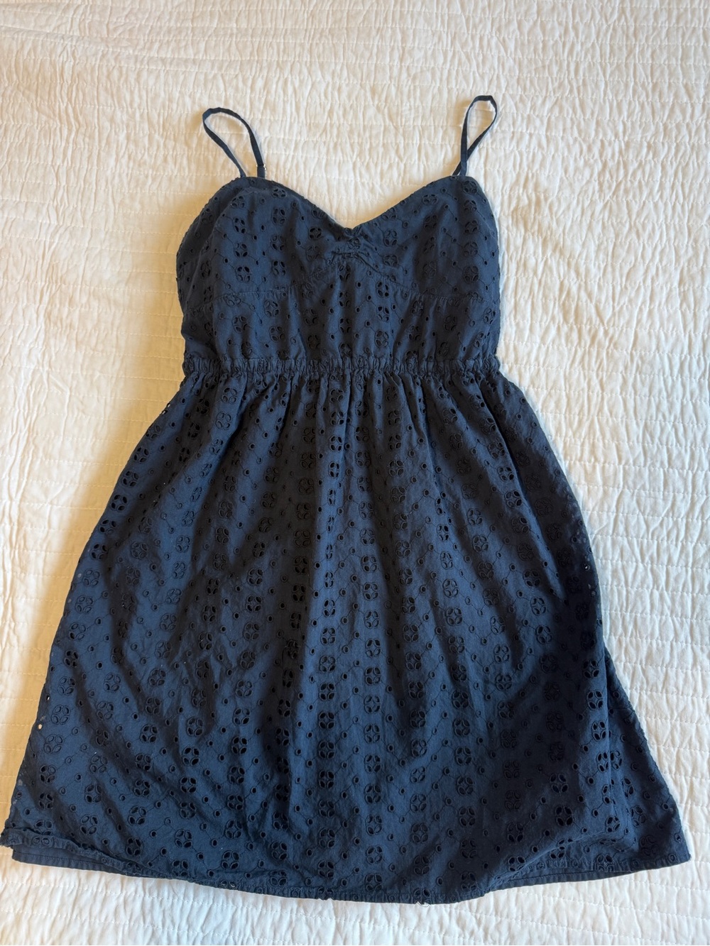 ✨ J.Crew Mainline Cotton Eyelet Cami/Sundress – Navy | Size S ✨